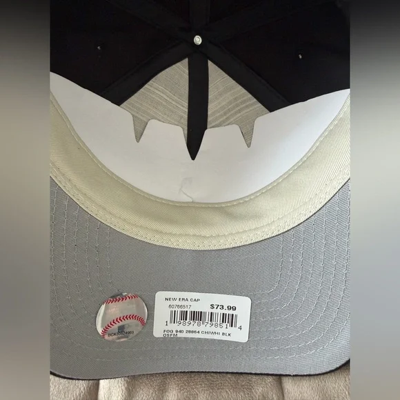 Men's Chicago White Sox New Era x Fear of God Black 9FORTY Adjustable Hat - Picture 7 of 11